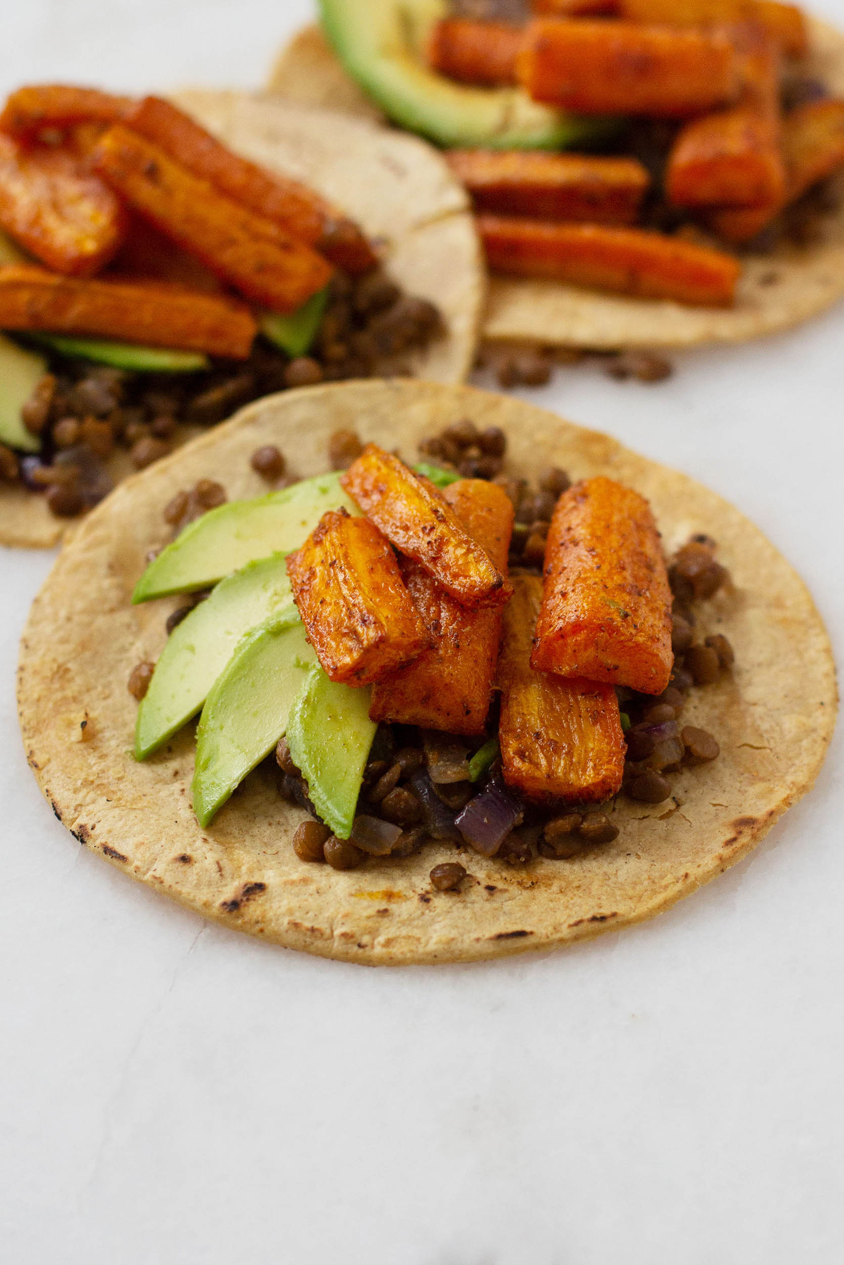 Spice Roasted Carrot Lentil Tacos | The Full Helping