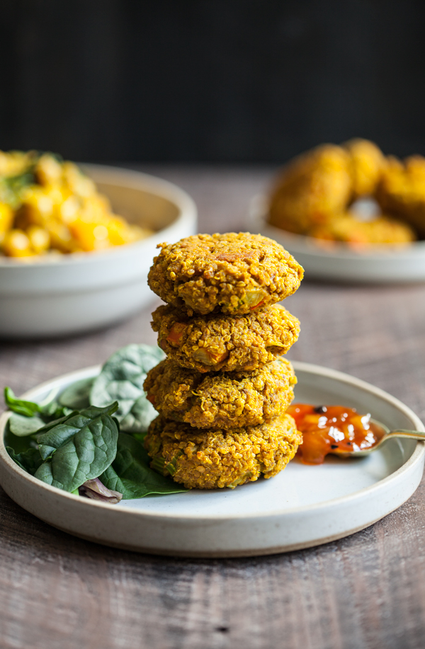 Curried Lentil Vegetable Cakes | The Full Helping