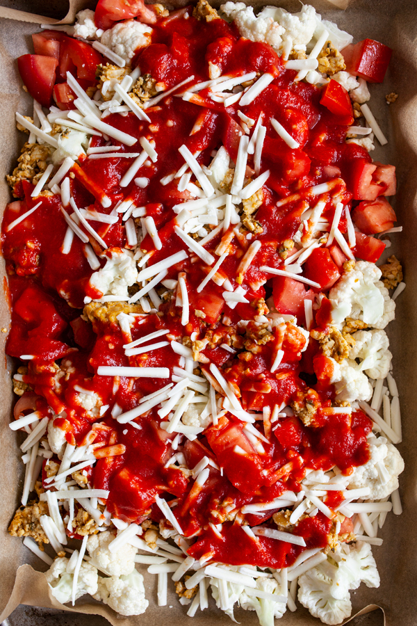 Pizza Cauliflower Bake | The Full Helping